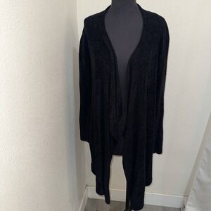 Barefoot Dreams Cardigan Womens S/M Black Bamboo‎ Chic Lite Open Front Sweater